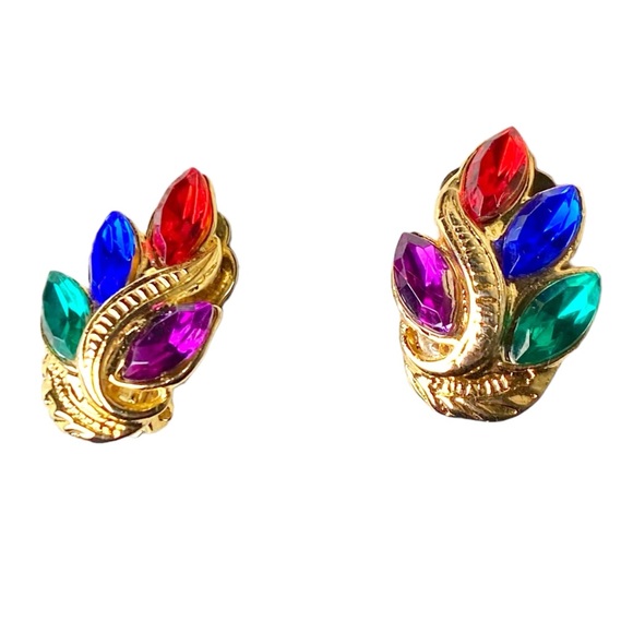 Jewel Toned Brooch & Earring Lot - Picture 2 of 8